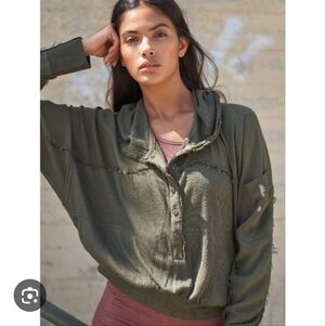 Free People Movement Set Windy Meadow Sz XS Womens Fringe Sweatshirt Pants Green